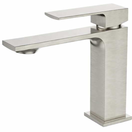 Misturador Monocomando Bica Baixa Lavatório Aço Escovado Lexxa 15cm - Imagem principal - 9b1ddd26-038b-49a6-bf8e-ee42673134eb