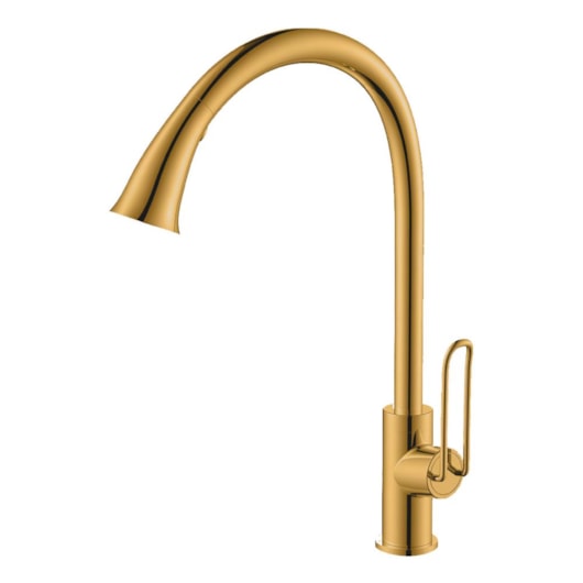 Misturador Monocomando Cozinha Bica Alta Giratória Kr018 Gold Matte Kromma - Imagem principal - 3625a3e6-f886-4f58-bdfc-815f04cc8014