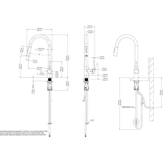 Misturador Monocomando Cozinha Spice Pro Cromado Docol - Imagem principal - 244f70dc-af37-4545-bade-4cc020397f7b