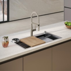 Misturador Monocomando De Cozinha Level Gourmet Inox Deca