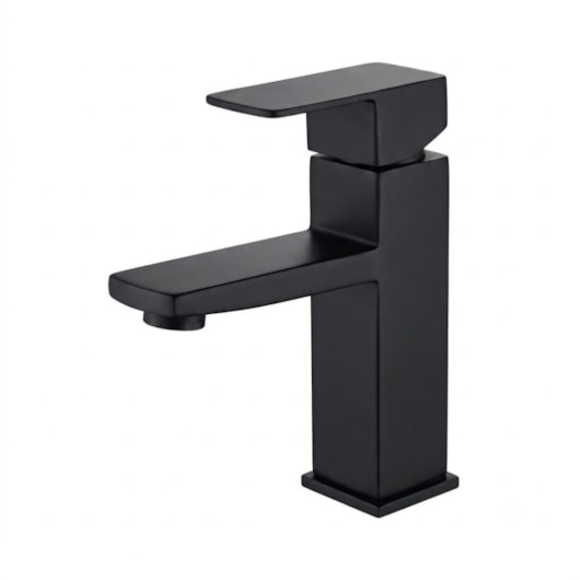 Misturador Monocomando de Lavatório de Mesa Bica Baixa Quadra Preto Romar DN15 - Imagem principal - 57c7d79a-bbf5-4f0a-9313-c9d8219f2c77