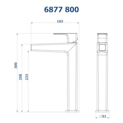 Misturador Monocomando de mesa Bica Alta para Lavatório Barbara Dundes 6877 C800 Cromado Fani