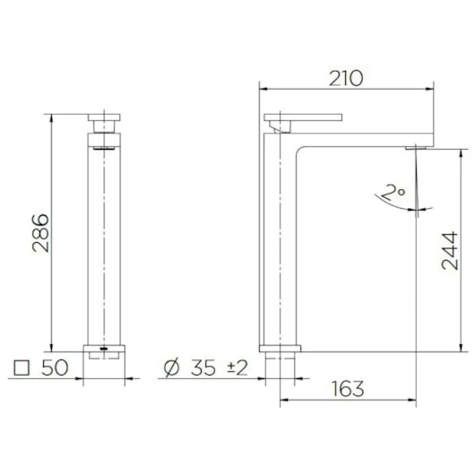 Misturador Monocomando De Mesa Bica Alta Para Lavatório Edge Cobre Polido Docol - Imagem principal - 18f31753-17f5-40bc-b59f-8a6333b6c7c0