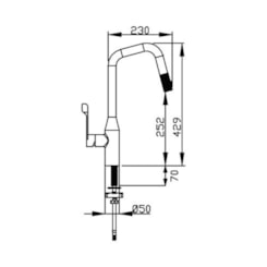 Misturador Monocomando de Mesa para Cozinha Bica Alta 700 Niquel Debacco