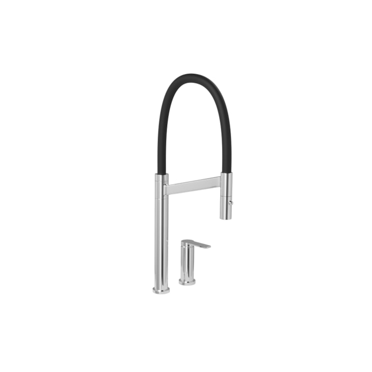 Misturador Monocomando De Mesa Para Cozinha Bica Alta Colore Cromado/Preto Deca