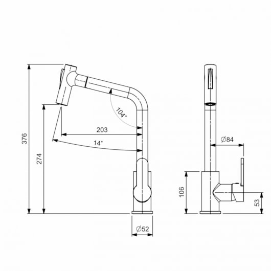 Misturador Monocomando De Mesa Para Cozinha Bica Alta Extraível Kitchen Cromado Celite - Imagem principal - 8df96267-4655-40ce-9e57-6358c7b7cb28
