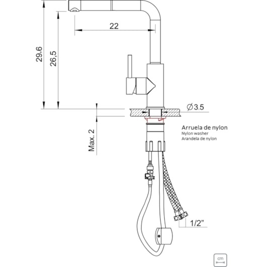 Misturador Monocomando de Mesa para Cozinha com Extensor Monde Plus em Aço Inox e acabamento Scoth Brite Tramontina - Imagem principal - 0e796b2a-bec3-4bce-98e2-d13344856418