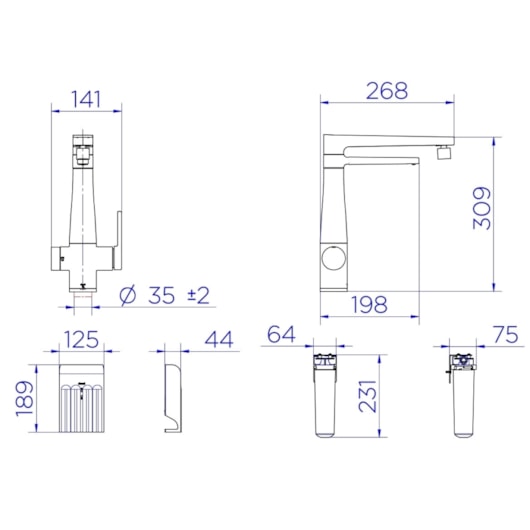 Misturador Monocomando de Mesa para Cozinha com Filtro Purificador de Água Vitalis Ozônio Cobre Escovado Docol - Imagem principal - c9a269d2-80e7-480f-91fe-7231c3c5debd