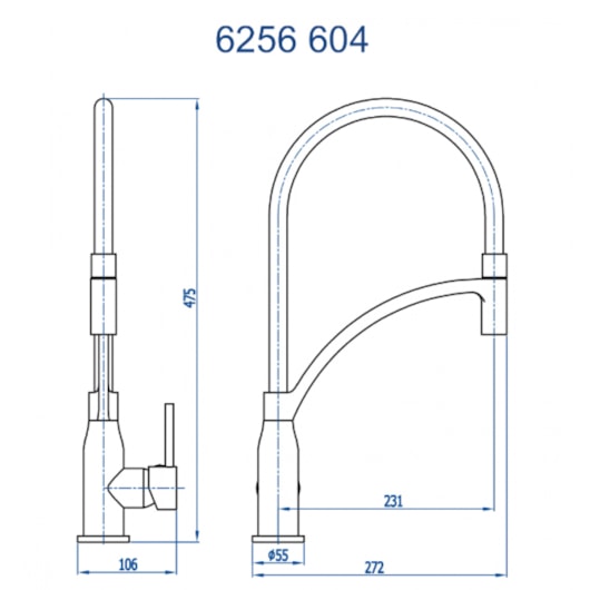 Misturador Monocomando de Mesa para Cozinha Mendoza 6256 BK604 Cromado Fani - Imagem principal - d812e400-7ff1-4d6e-b905-c9553c9bc795