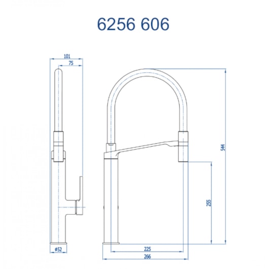 Misturador Monocomando de Mesa para Cozinha Santiago 6256 BK606 Preto Fosco Fani - Imagem principal - 559c666f-bc28-4cf3-99f9-cf5973b61286