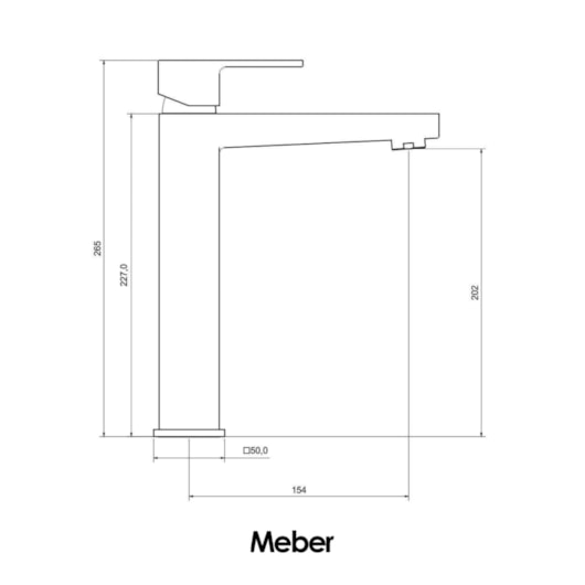 Misturador Monocomando de Mesa para Lavatório Bica Alta Axiom Slim 2879 52 Preto Matte Meber - Imagem principal - fa1328f0-13ee-48b0-a1d9-af153cd113e0