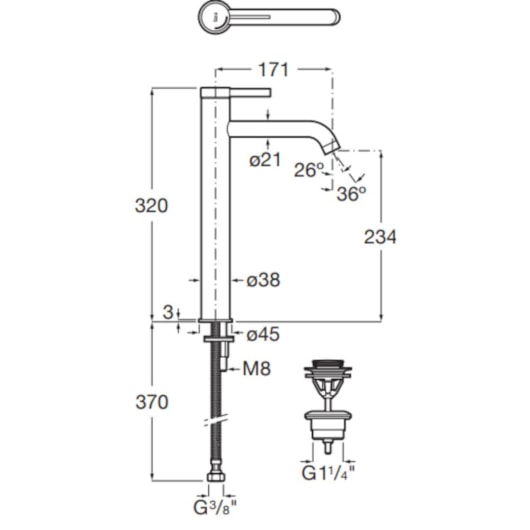 Misturador Monocomando de Mesa para Lavatório Bica Alta Ona Cromado Roca - Imagem principal - ec0356bf-9454-48f0-9e0d-ab451f6acc7f