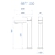 Misturador Monocomando de Mesa para Lavatório Bica Alta Retta 6877 BK330 Preto Fosco DN 15 1/2