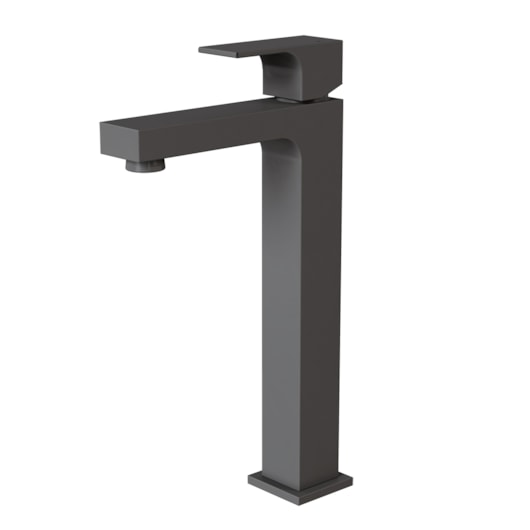 Misturador Monocomando de Mesa para Lavatório Bica Alta Retta 6877 BK330 Preto Fosco DN 15 1/2