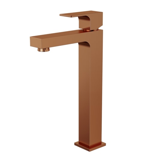 Misturador Monocomando de Mesa para Lavatório Bica Alta Retta 6877 RV330 Rosso Vecchio DN 15 1/2