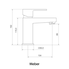 Misturador Monocomando de Mesa para Lavatório Bica Baixa Axiom Slim 2875 52 Preto Matte Meber