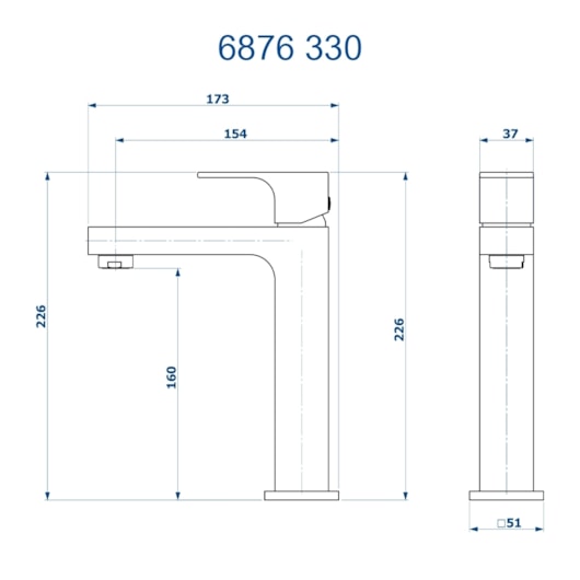 Misturador Monocomando de Mesa para Lavatório Bica Média Retta 6876 CH330 Champanhe DN 15 1/2
