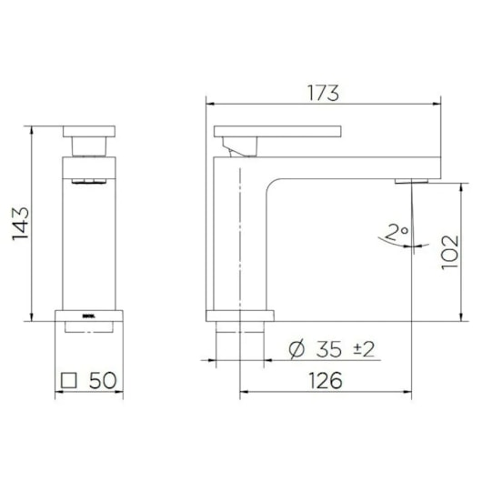 Misturador Monocomando De Mesa Para Lavatório Edge Cobre Polido Docol - Imagem principal - ecd23e81-0388-467e-aebd-f766a96280ab