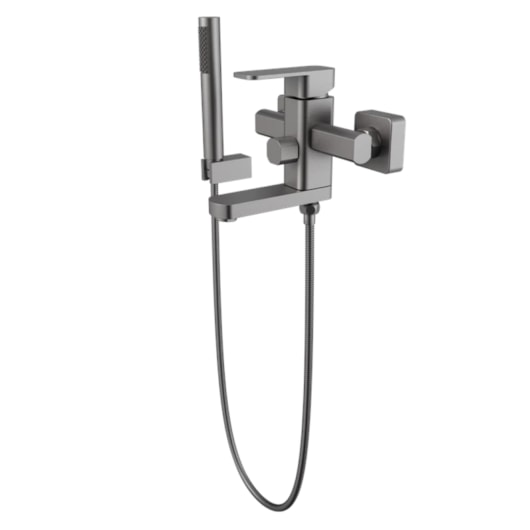 Misturador Monocomando de Parede para Banheira com Ducha Manual e Bica Retratil Purus Brushed Nickel Immersi - Imagem principal - 750c157c-1f8b-4fed-9f3d-25fb50d14d7d