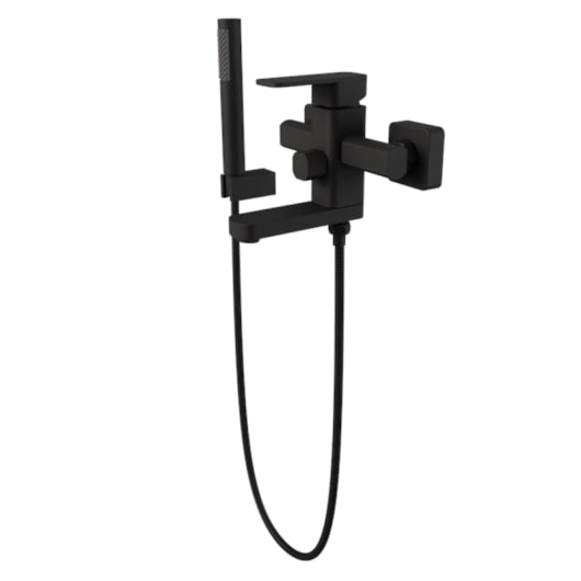Misturador Monocomando de Parede para Banheira com Ducha Manual e Bica Retratil Purus Matt Black Immersi - Imagem principal - dd520187-6695-41d4-a8d5-45e9c0b4930a