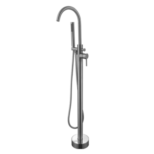 Misturador Monocomando de Piso para Banheira com Ducha Manual Amazon Brushed Nickel Immersi - Imagem principal - e0570f25-315a-48e0-b2c2-d8c101990ca2