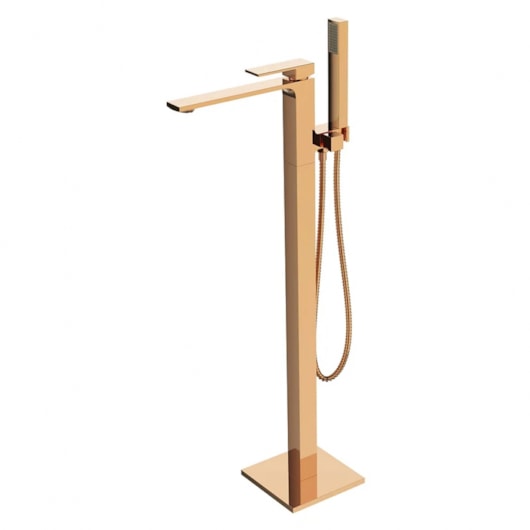 Misturador Monocomando de Piso Para Banheira de Imersão Rose Gold Lexxa - Imagem principal - e1616a73-505f-44d4-8d67-07b1f2b591f3