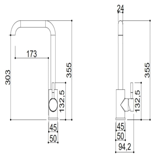 Misturador Monocomando Em Aço Inox Para Cozinha Bica Alta Giratória Kr503 Black Matte Kromma - Imagem principal - a791f5b1-320a-4e20-b5c3-b986a0b8387b