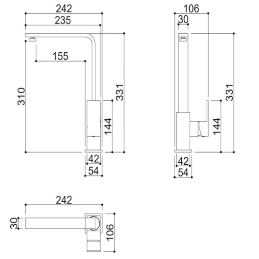 Misturador Monocomando Em Aço Inox Para Cozinha Bica Alta Giratória Kr685 Aço Escovado Kromma - Imagem principal - 5b905cfa-ac57-4809-af83-48848f3abfff