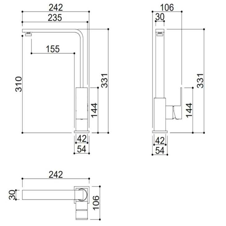 Misturador Monocomando Em Aço Inox Para Cozinha Bica Alta Giratória Kr685 Aço Escovado Kromma