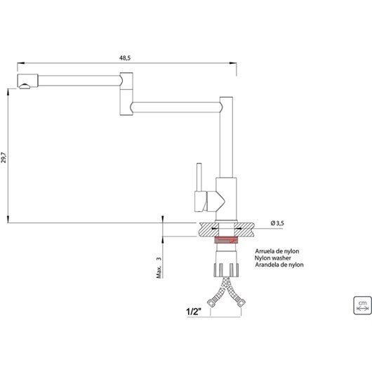Misturador Monocomando Flexion em Aço Inox com Acabamento Escovado Tramontina - Imagem principal - f7b8f3b1-5f36-46cf-995c-bd36b8c2842d