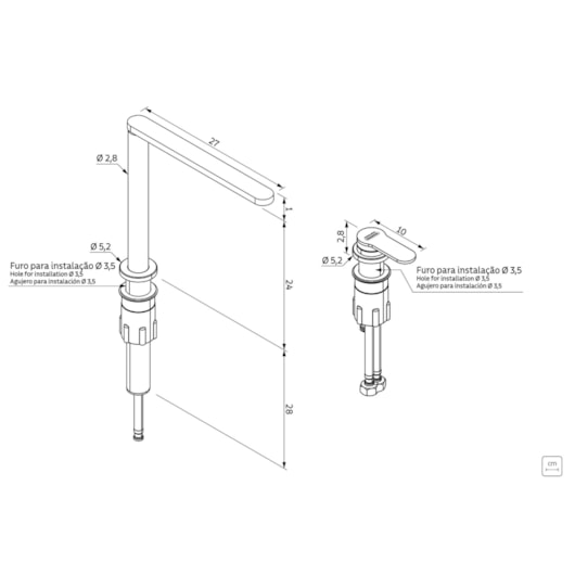 Misturador Monocomando Hidden Aço Inox Tramontina - Imagem principal - 6d540ce6-f633-4775-b7f6-c18c58754f53