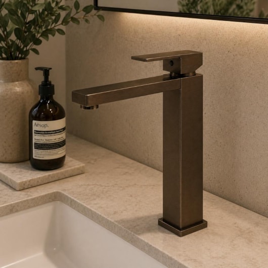 Misturador Monocomando Lavatório Bica Alta Corten Metalico Kromma - Imagem principal - 96271b66-69b6-405d-beed-ef88cd034f77