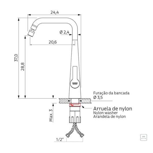 Misturador Monocomando Obelisk em Aço Inox Tramontina - Imagem principal - 23ad2bd7-7987-4837-9786-a019f58eb2f3