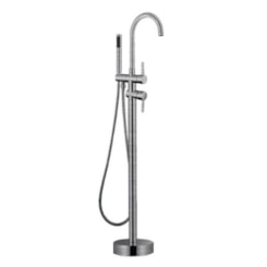 Misturador Monocomando Para Banheira De Chão Com Flexível 15M Kr208 Aço Escovado Kromma