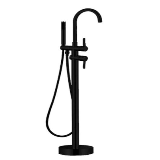 Misturador Monocomando Para Banheira De Chão Com Flexível 15M Kr208 Black Matte Kromma - Imagem principal - 96a25745-6c1e-41af-afee-767bb1d741fd