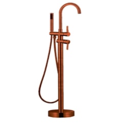Misturador Monocomando Para Banheira De Chão Com Flexível 15M Kr208 Cobre Escovado Kromma