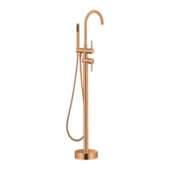 Misturador Monocomando Para Banheira De Chão Com Flexível 15M Kr208 Rose Gold Matte Kromma