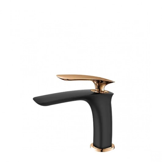 Misturador Monocomando Para Banheiro e Lavabo Evoq Bica Baixa Black E Rose Gold Lexxa - Imagem principal - 8d256a8b-33cd-40c3-abb0-5af68562d93a