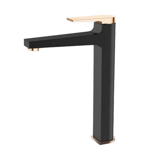 Misturador Monocomando Para Banheiro e Lavabo Squad Bica Alta Black E Rose Gold Lexxa - Imagem principal - 36240d6c-e0a2-463e-9e8e-f35625392693
