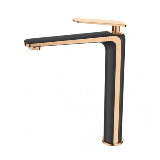 Misturador Monocomando Para Banheiro e Lavabo Stripe Bica Alta Rose Gold E Black Lexxa - Imagem principal - c2ba433f-4373-4c13-ab42-c9e1e8e0ccba