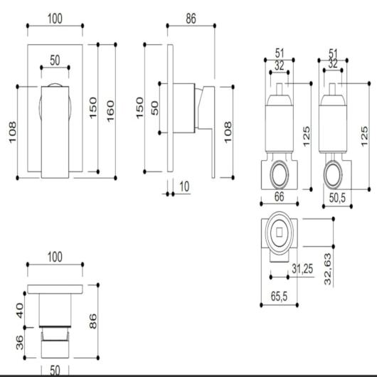 Misturador Monocomando Para Chuveiro Com Base Kr266c Cromado Kromma - Imagem principal - b53139c3-193c-4c9b-823d-3be510ec34c2