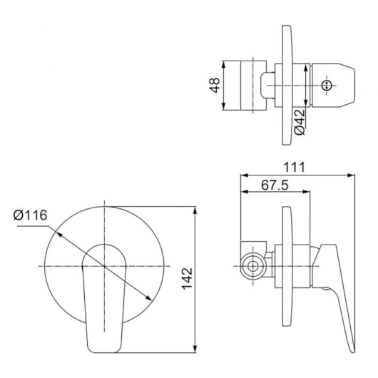 Misturador Monocomando Para Chuveiro Cromado 2993 C72 Lorenzetti - Imagem principal - a7b81fce-1116-4050-a6fd-76d0bf8edd4c
