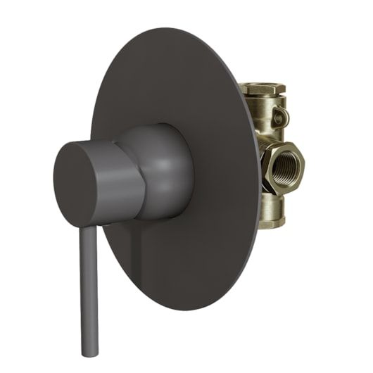 Misturador Monocomando Para Chuveiro Slim 95 Preto Fosco Fani - Imagem principal - bf5adc27-e69a-4c2d-bafb-ec707c73b3d0