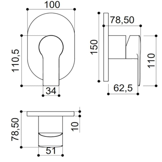 Misturador Monocomando Para Chuveiro Soul Kr2670 Cromado Kromma 4cm - Imagem principal - 1ce177d7-9cfa-4328-b4ba-2a886f15cfe3