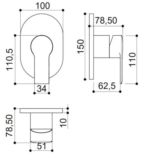 Misturador Monocomando Para Chuveiro Soul Kr82670 Rose Gold Kromma 4cm - Imagem principal - d7127708-b362-4685-ae9c-e0a5237762f4