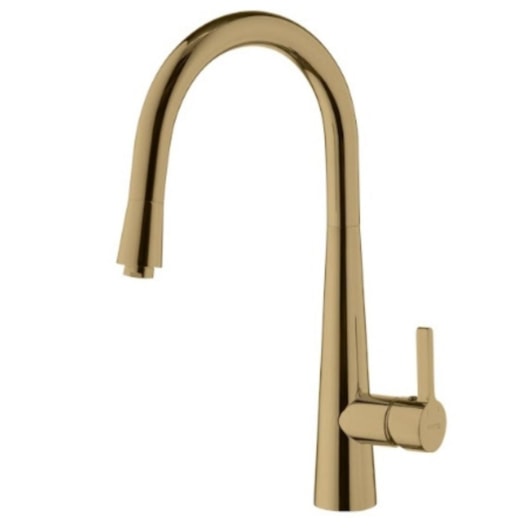Misturador Monocomando Para Cozinha Bica Alta Com Ducha Extensível Kr389 Champagne Matte Kromma - Imagem principal - e4ac0861-6c1a-4f7f-b1d0-c2c280f6d95f