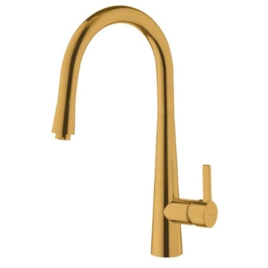 Misturador Monocomando Para Cozinha Bica Alta Com Ducha Extensível Kr389 Gold Matte Kromma - Imagem principal - 7b11efdc-361d-4a13-b3c9-5debe0a816e8