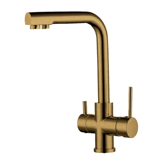 Misturador Monocomando Para Cozinha Bica Alta Com Saída Para Água Filtrada Rb3150 Dourado Escovado Rubinettos - Imagem principal - 762e992b-f4ab-4bc9-a300-8d8d1a58dd6c
