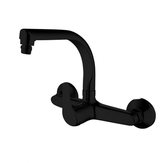 Misturador Monocomando Para Cozinha Bica Alta Giratória Com Arejador Articulado Kr684 Black Matte Kromma - Imagem principal - e3e68246-fd80-42f7-90be-0732f2443f0a