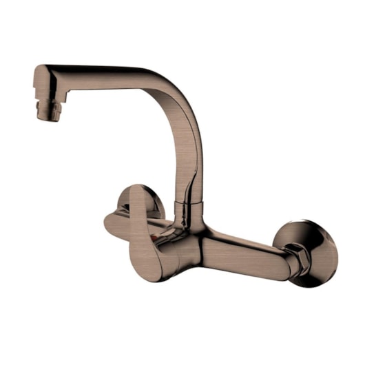Misturador Monocomando Para Cozinha Bica Alta Giratória Com Arejador Articulado Kr684 Rose Gold Escovado Kromma - Imagem principal - ef69e3cd-210d-427d-af47-f5395c5b8580